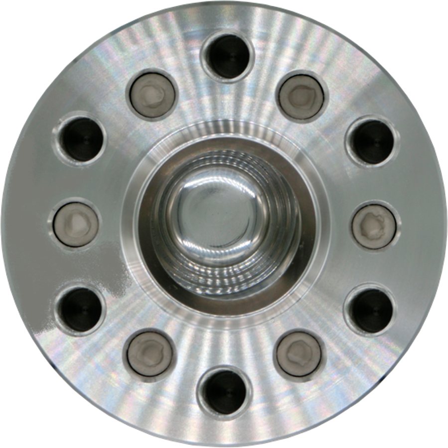 Flange and sealing face of a high-pressure vessel, showing bolt holes and metal-seal finish